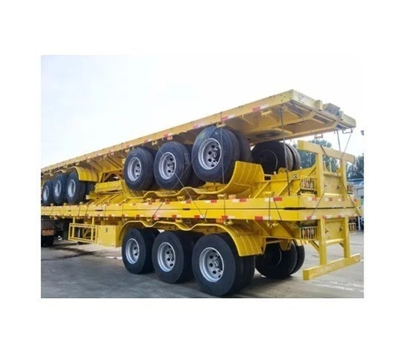 Type de bras croisé 3 axes boîte de fret plate transport semi-remorque remorque avec 8.12.16 Pneus
