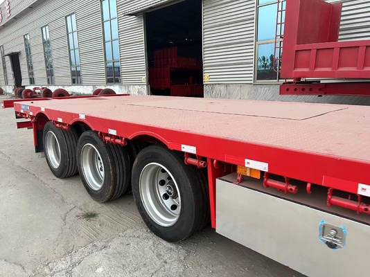 Système de freinage antiblocage ABS Semi-remorque plate à trois axes en acier pour le transport