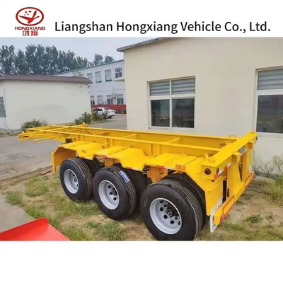 Transports de conteneurs Shandong Semi-remorque à squelette à chargement élevé