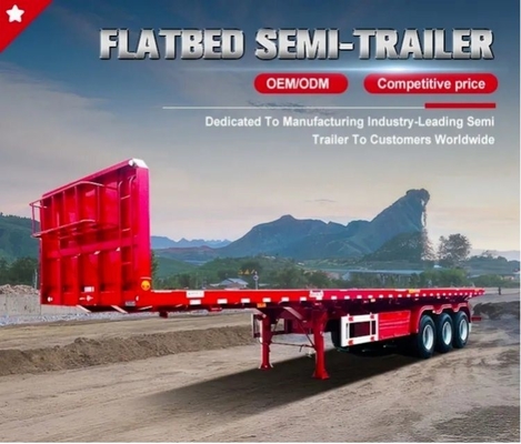 Trailers à conteneurs à double lit plat de 20 pieds 40 pieds Trailers à lit plat de capacité de chargement