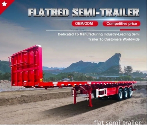 3 unités essieux remorques de fret légères remorques à lit plat semi-camion avec panneaux latéraux