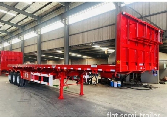 Container à lit plat en acier de 40 pieds, semi-remorque, remorque de camion avec capacité de personnalisation