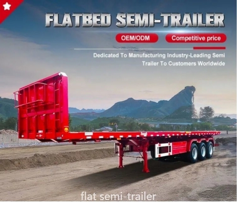 Type de bras croisé 3/4/5 essieux 60 tonnes 40FT remorque conteneur camion plat lit semi-remorque