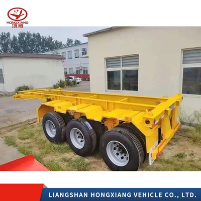 5.5 tonnes de conteneur transportant une remorque d'occasion 3 essieux squelette semi-remorque avec 1