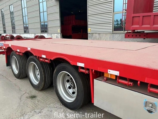 60 tonnes 3/4 essieux remorque à roues plates auto-dépliant pour conteneurs non auto-dépliant