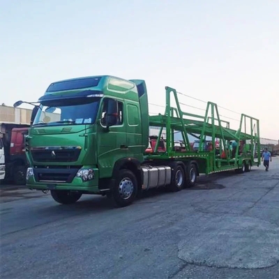Semi-remorque de transport automobile à deux axes avec système de freinage antiblocage ABS