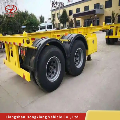 Immobilization de la semi-remorque à 3 essieux à plat de la semi-remorque à conteneur de transport