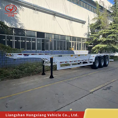 Container de transport à deux roues à tracteur à deux essieux avec châssis à semi-remorque